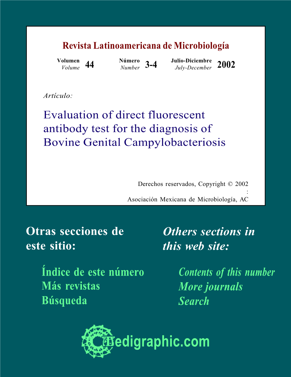 Evaluation of Direct Fluorescent Antibody Test for the Diagnosis of Bovine Genital Campylobacteriosis