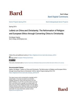 Leibniz on China and Christianity: the Reformation of Religion and European Ethics Through Converting China to Christianity