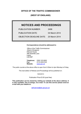 Notices and Proceedings