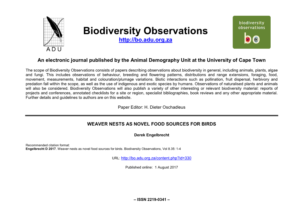 Biodiversity Observations