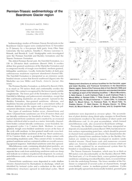 Permian-Triassic Sedimentology of the Beardmore Glacier Region - Y1 C ..•/ + L J.W
