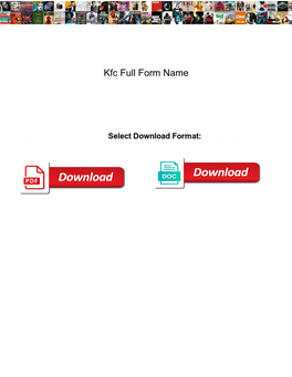 Kfc Full Form Name