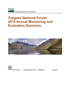 Tongass National Forest 2015 Annual Monitoring and Evaluation Summary