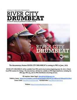 The Documentary Feature RIVER CITY DRUMBEAT Is Coming to PBS in June, 2021