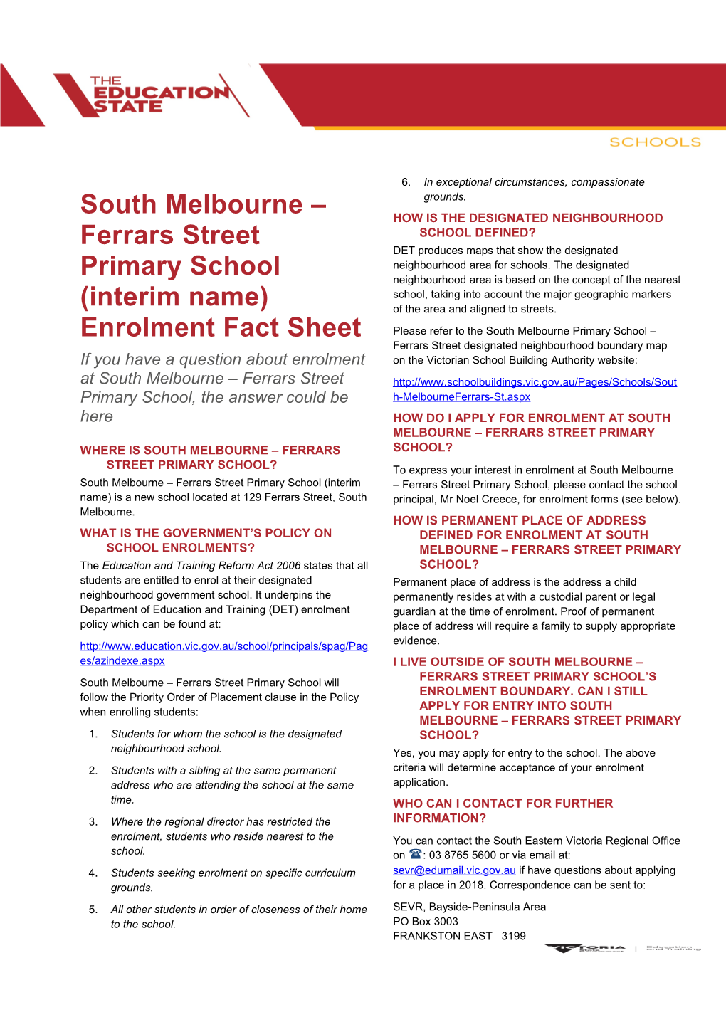 BRI011323 Attachment 1 - Education State Fact Sheet - Taylors Hill West Secondary College s1