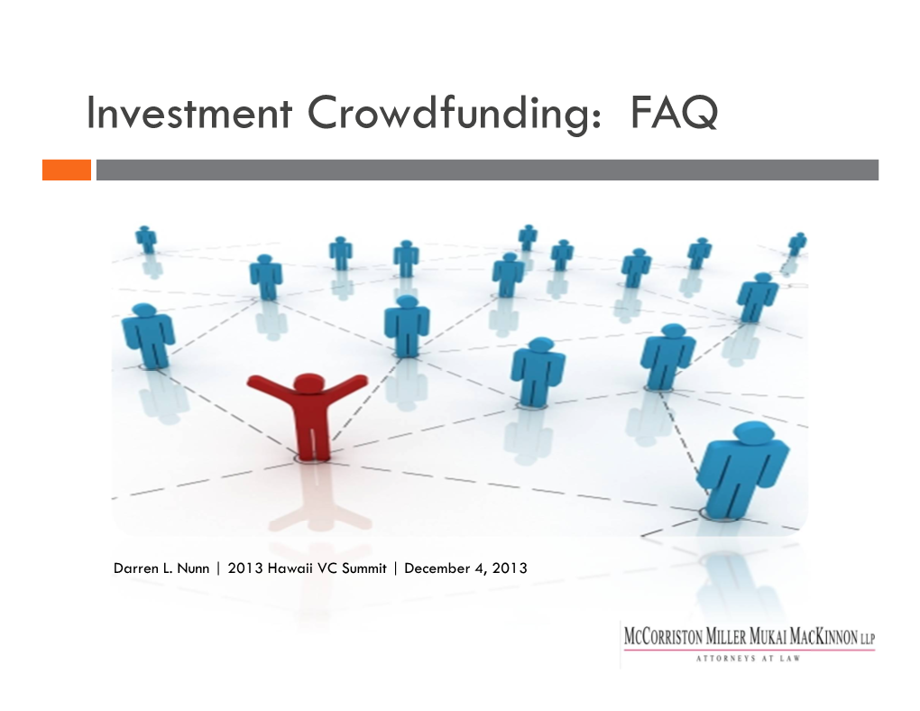 Investment Crowdfunding: FAQ
