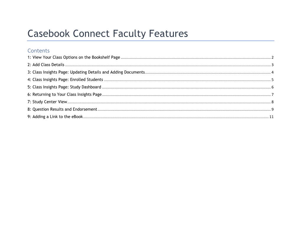 Casebook Connect Faculty Features