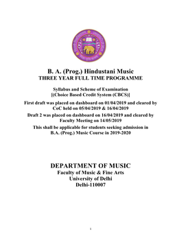 BA (Prog.) Hindustani Music
