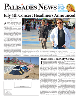 July 4Th Concert Headliners Announced by LAUREL BUSBY Staff Writer