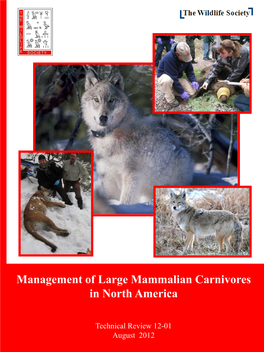 Management of Large Mammalian Carnivores in North America