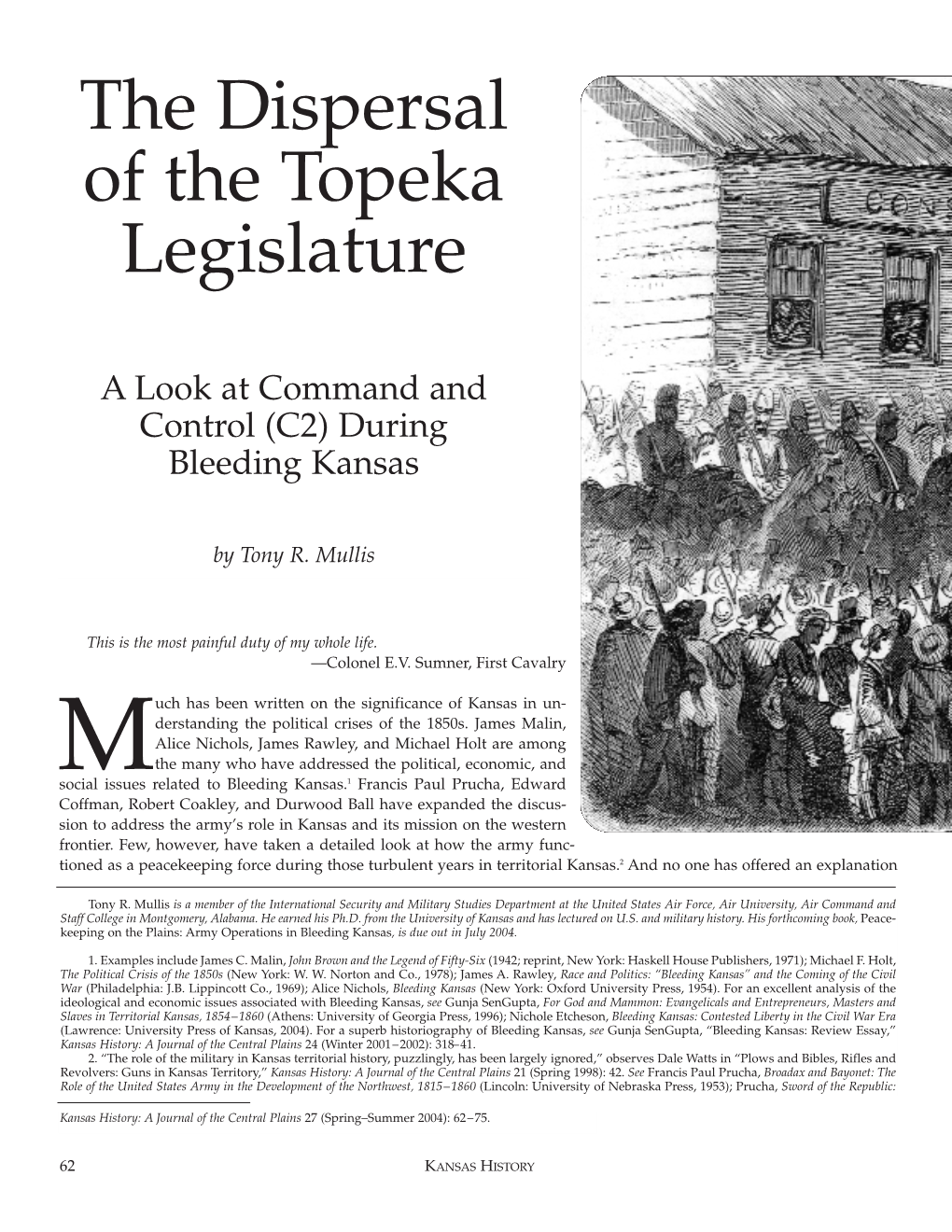 The Dispersal of the Topeka Legislature