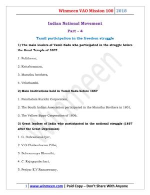 Indian National Movement Part - 4