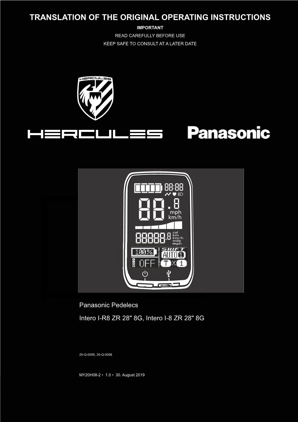 HERCULES Operating Instructions Panasonic Pedelecs 2020