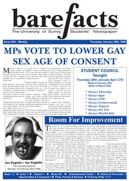 Mps VOTE to LOWER GAY SEX AGE of CONSENT