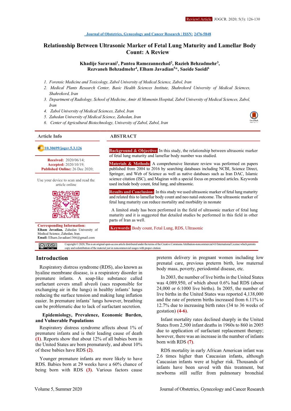 Relationship Between Ultrasonic Marker of Fetal Lung Maturity and Lamellar Body Count: a Review