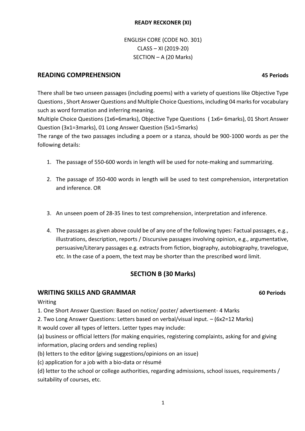 READING COMPREHENSION SECTION B (30 Marks) - DocsLib