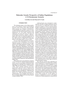 Molecular Genetic Perspective of Indian Populations: a Y-Chromosome Scenario