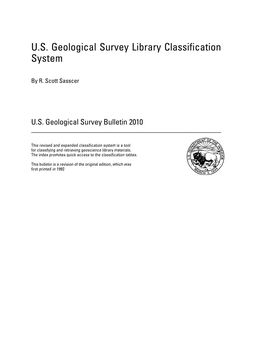 US Geological Survey Library Classification System
