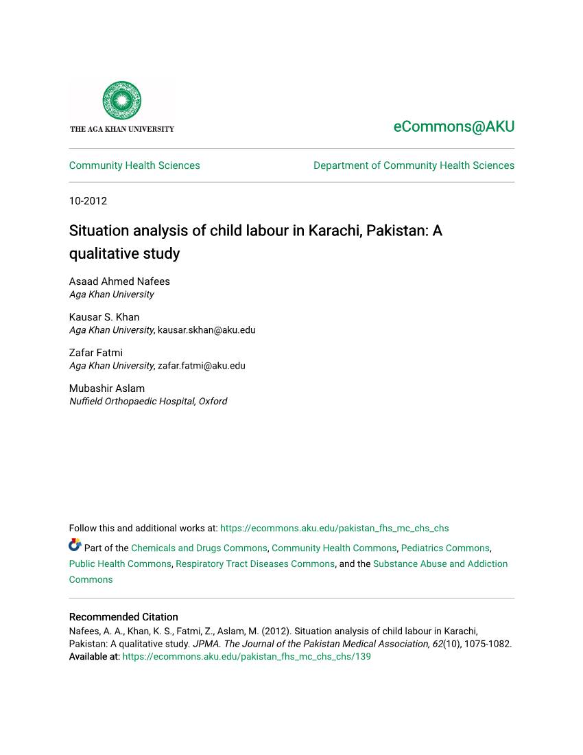 research proposal on child labour in pakistan