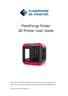 Flashforge Finder 3D Printer User Guide