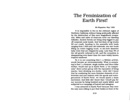 The Feminization of Earth First!