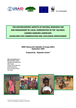 The Socioeconomic Aspects of Natural Resource Use and Management by Local Communities in the Salonga- Lukenie-Sankuru Landscape