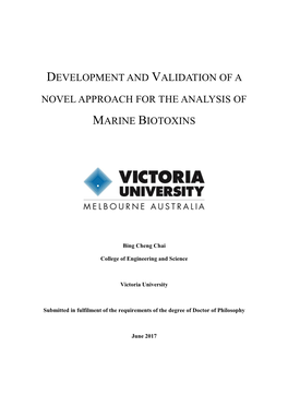 Development and Validation of a Novel Approach for the Analysis of Marine Biotoxins