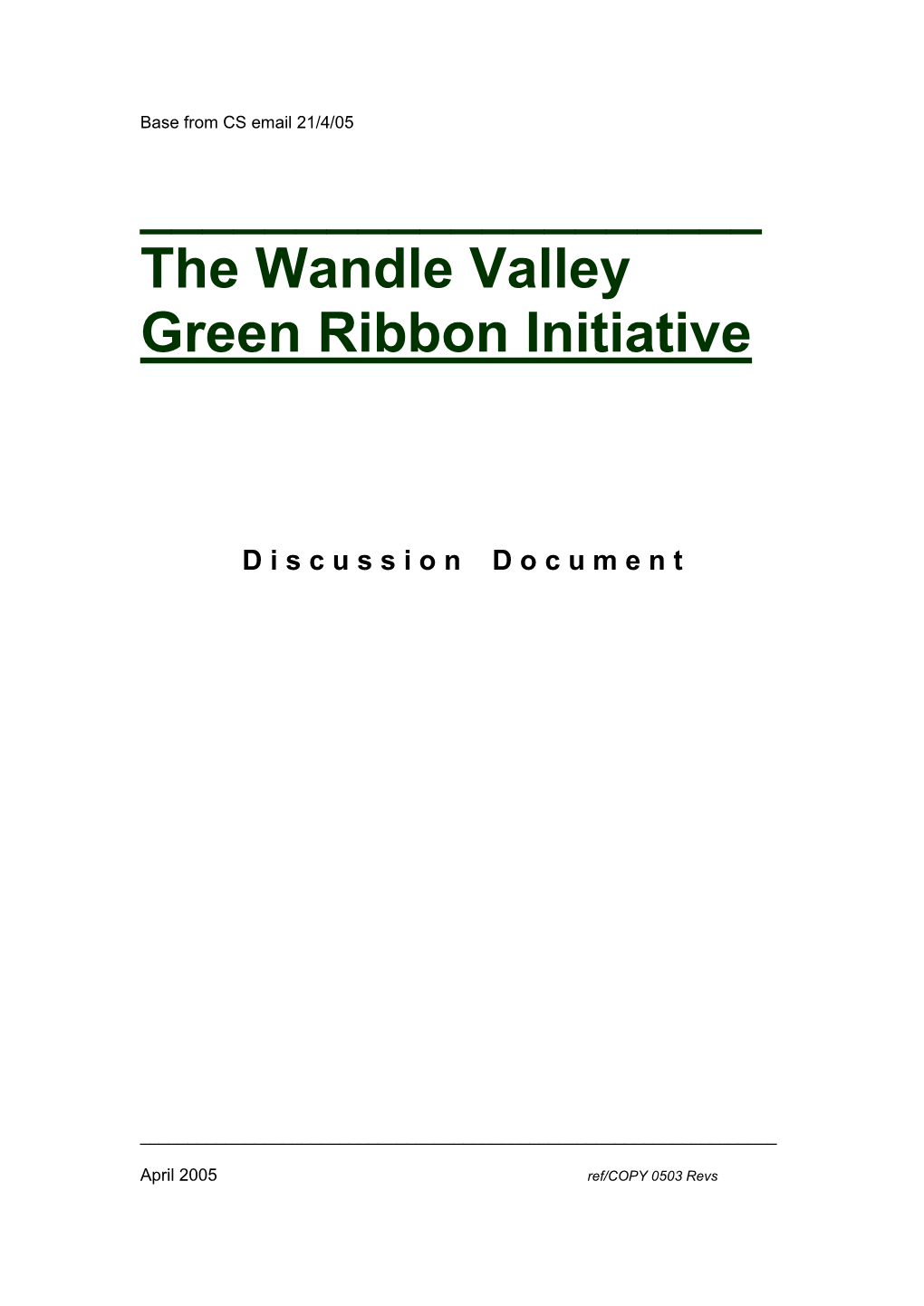 The Wandle Valley Green Ribbon Initiative