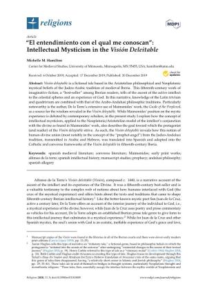 Intellectual Mysticism in the Visión Deleitable