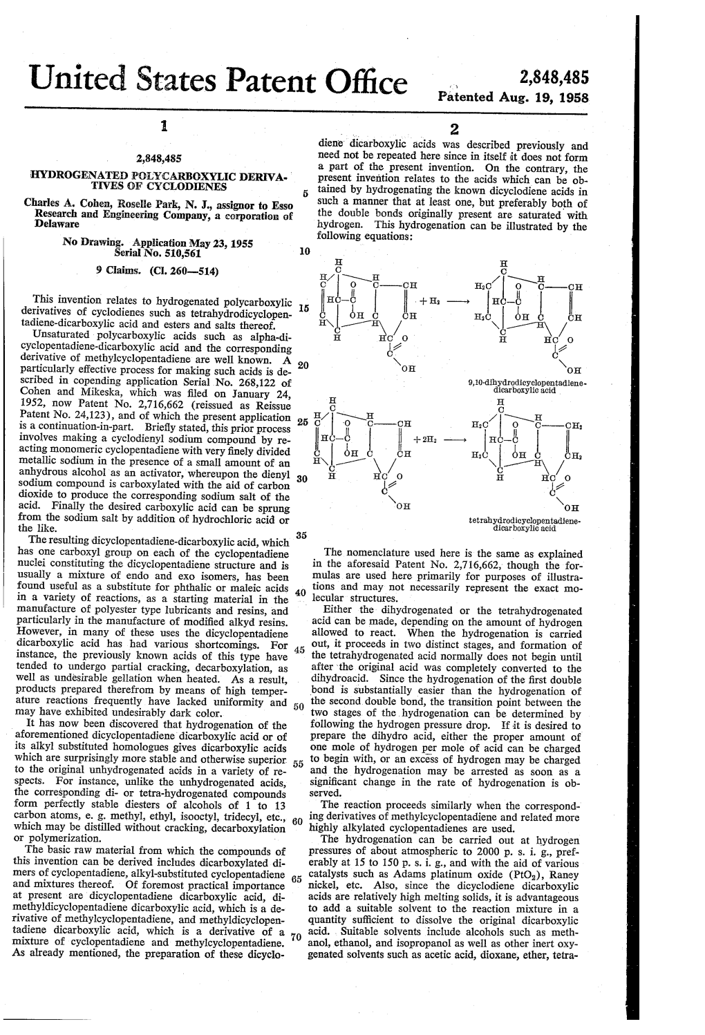 United States Patent Office Patented Aug