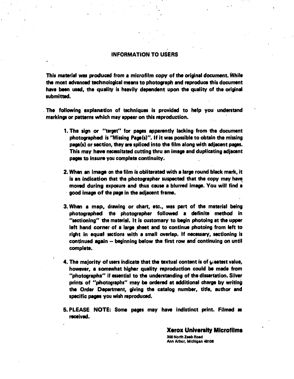 Xerox University Microfilms