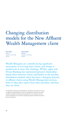 Changing Distribution Models for the New Affluent Wealth Management Client