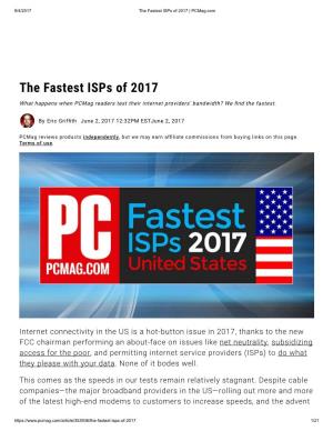The Fastest Isps of 2017 | Pcmag.Com