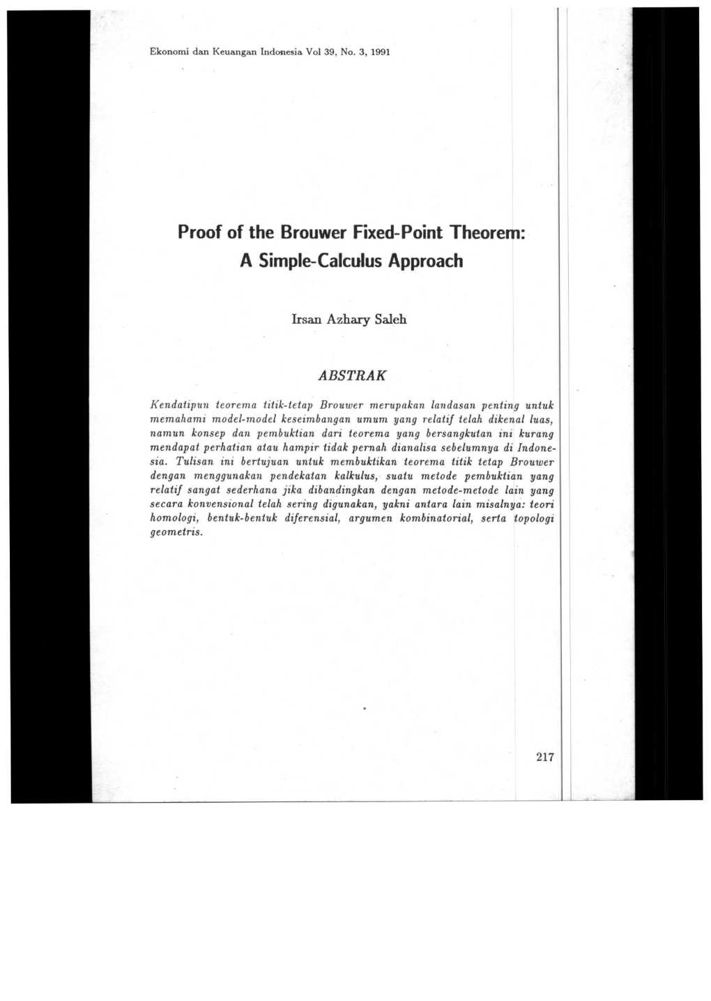 Proof of the Brouwer Fixed-Point Theorem: a Simple-Calculus Approach
