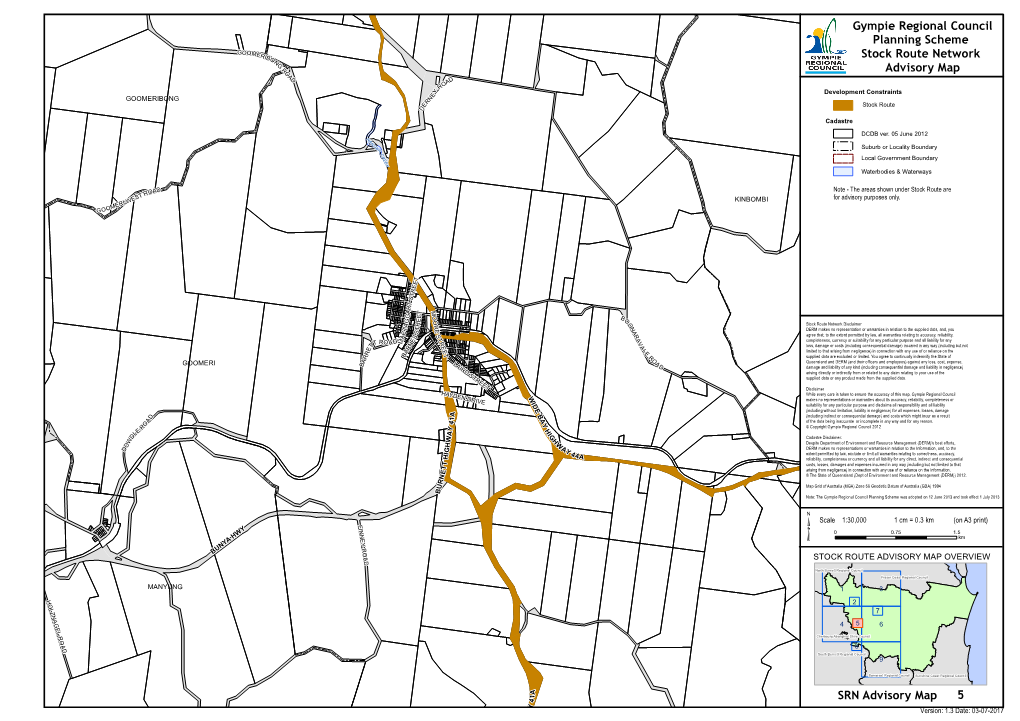 Gympie Regional Council Planning Scheme Stock Route Network Advisory Map SRN Advisory Map 5