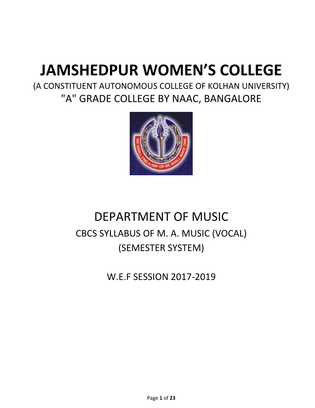 Jamshedpur Women's College, Jamshedpur Recommended Books for B.A /M