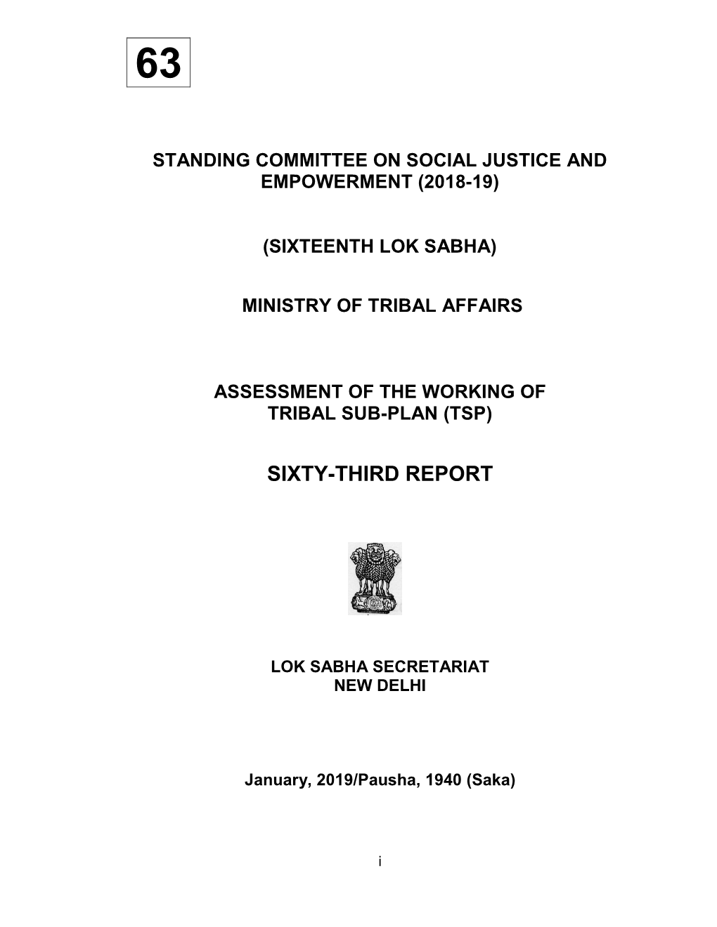 63 Standing Committee on Social Justice