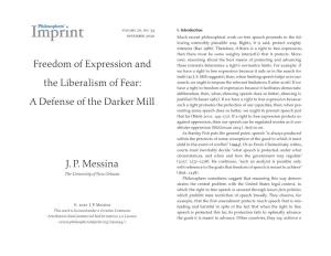 Freedom of Expression and the Liberalism of Fear