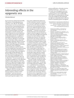 Inbreeding Effects in the Epigenetic