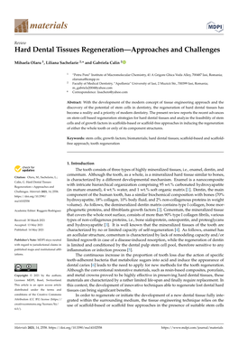 Hard Dental Tissues Regeneration—Approaches and Challenges