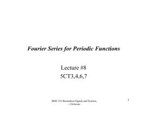 Fourier Series for Periodic Functions Lecture #8 5CT3,4,6,7