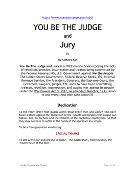 You Be the Judge and the Jury Page 1 of 192 Introduction