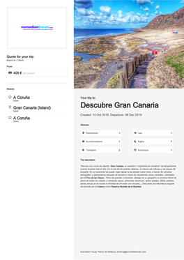 Descubre Gran Canaria Spain Created: 10 Oct 2019, Departure: 08 Dec 2019  a Coruña Spain Glossary