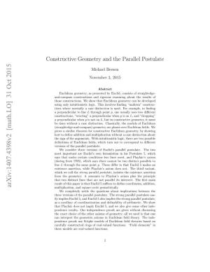 Constructive Geometry and the Parallel Postulate