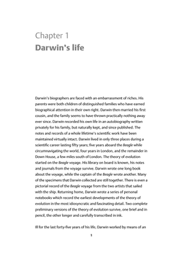 Chapter 1 Darwin's Life