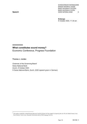 Thomas Jordan: What Constitutes Sound Money?
