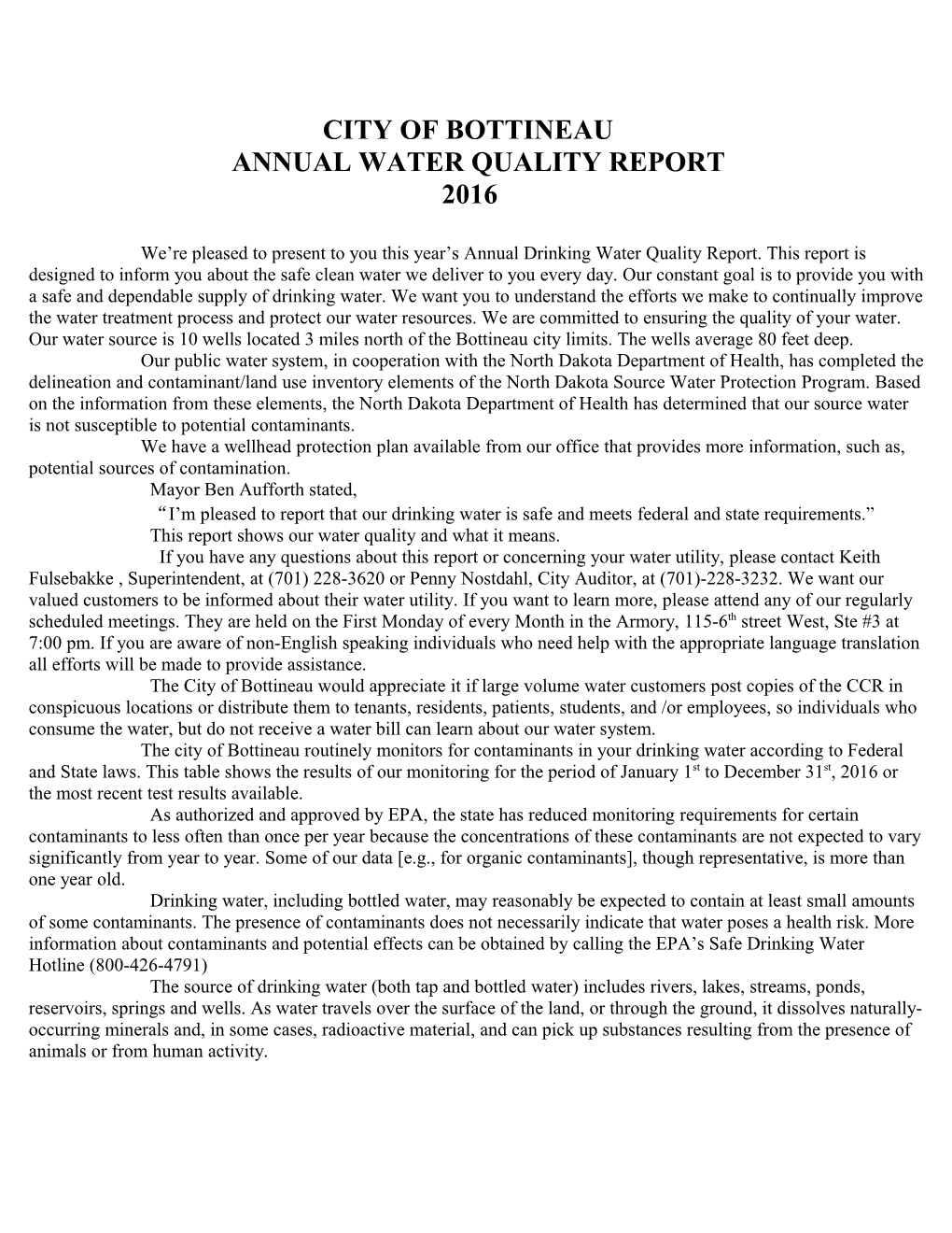 Annual Water Quality Report