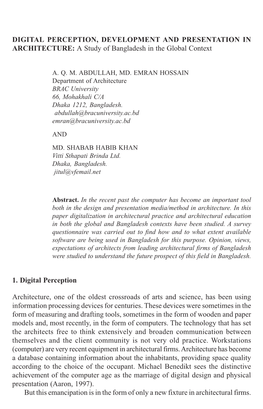 A Study of Bangladesh in the Global Context 1. Digital Percept