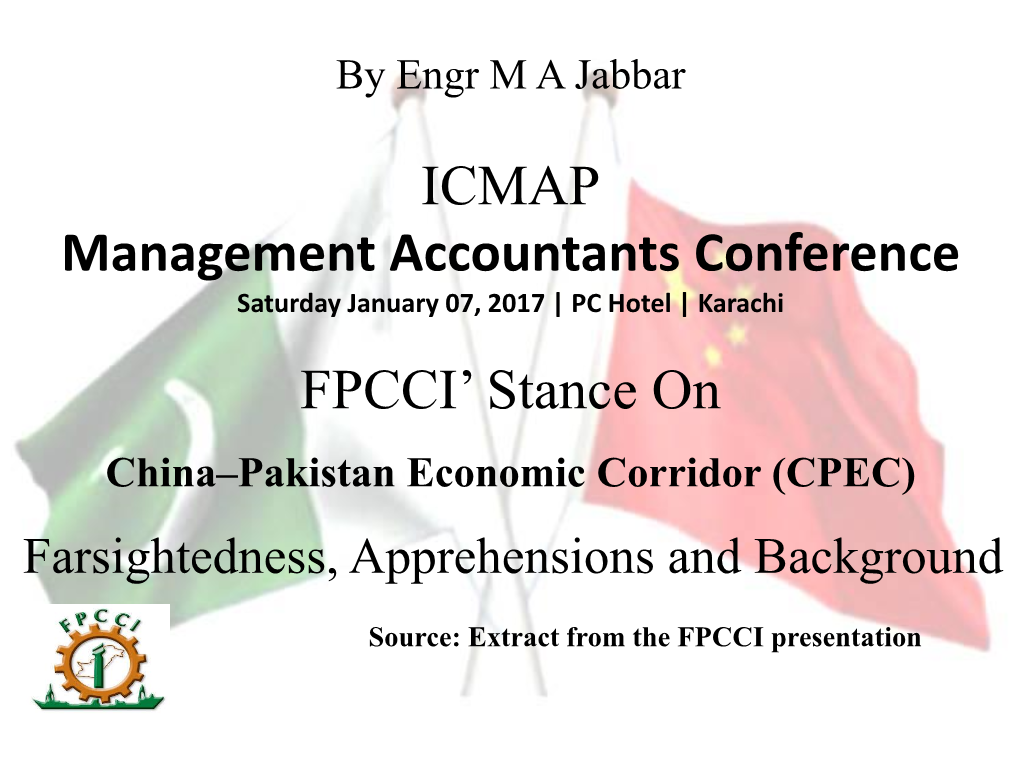 ICMAP Management Accountants Conference FPCCI' Stance On