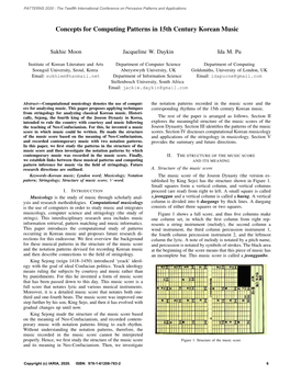 Concepts for Computing Patterns in 15Th Century Korean Music